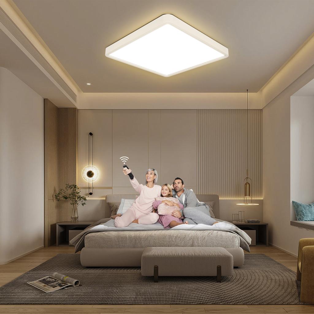 110 В 220 В светодиодные потолочные светильники квадратные современные умные потолочные светильники с дистанционным управлением и регулируемой яркостью для гостиной, спальни, ночная панель