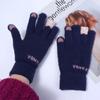 Simple Letter Knitted Elastic Panda Female Gloves Driving Gloves  Gloves Wool Mittens