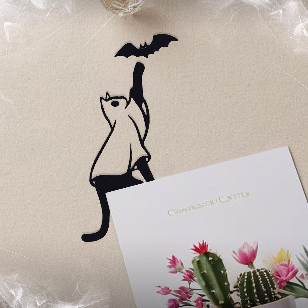 Металлические вырубные формы Хэллоуин Ведьма Летучая мышь Кошка Призрак Тыква Украшение Креативный Топпер для двери Вывеска Декор для стены в помещении и на улице