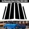 6 шт. глянцевых черных автомобильных стоек, дверей, окон, BC, наклеек на стойки, внешние детали для Mercedes-Benz C-Class 2022 2023 2024