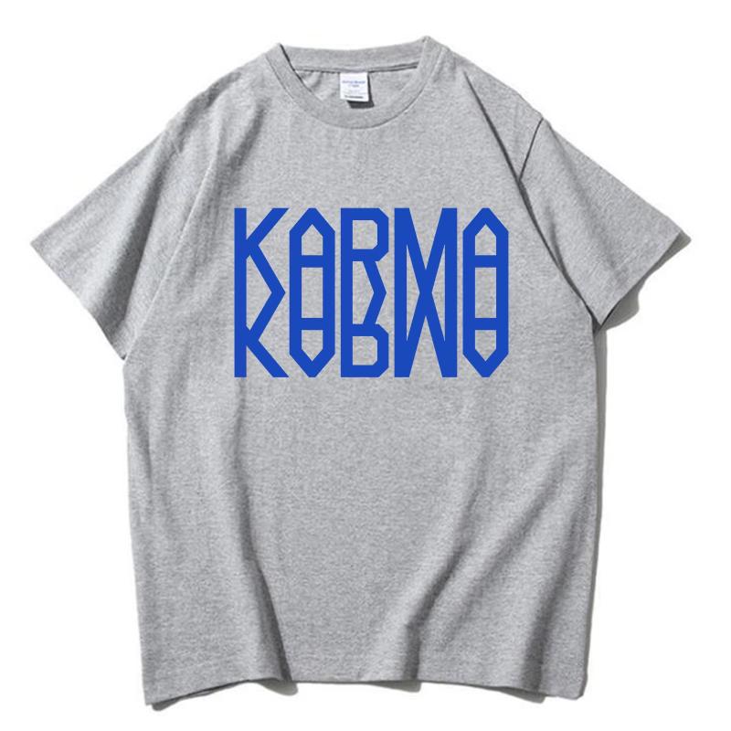 Винтажная K-POP футболка 4-й альбом KARMA Мужская Женская С круглым вырезом Хлопковые футболки SK Короткий рукав Уникальная одежда Топы