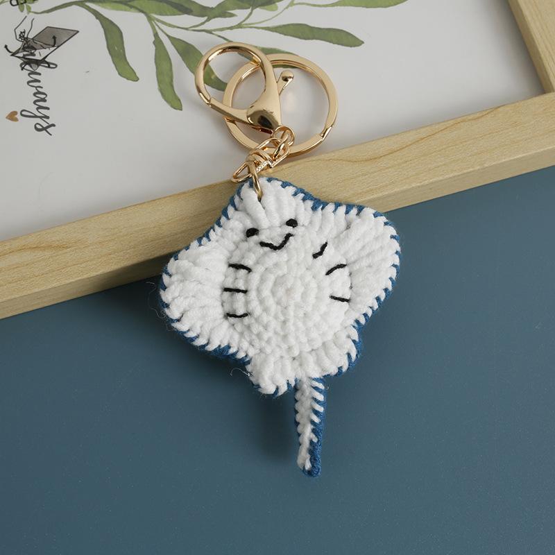 Креативный вязаный брелок в виде ската, морские вязаные крючком подвески, милый брелок ручной работы, декор для сумки