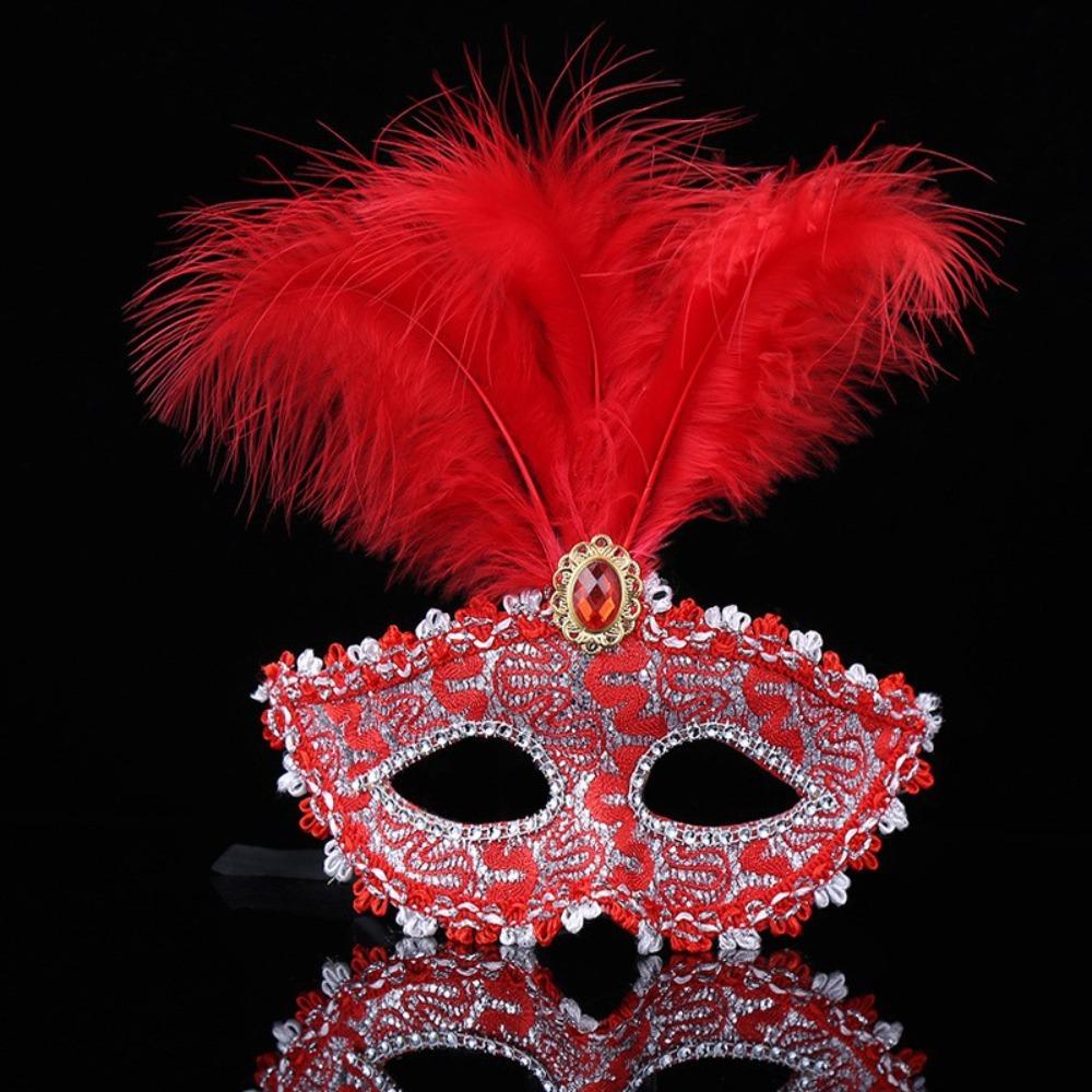 1Pcs Peacock Feathers Party Mask Lace Masquerade Mask New Half Face Mask For Adult Child