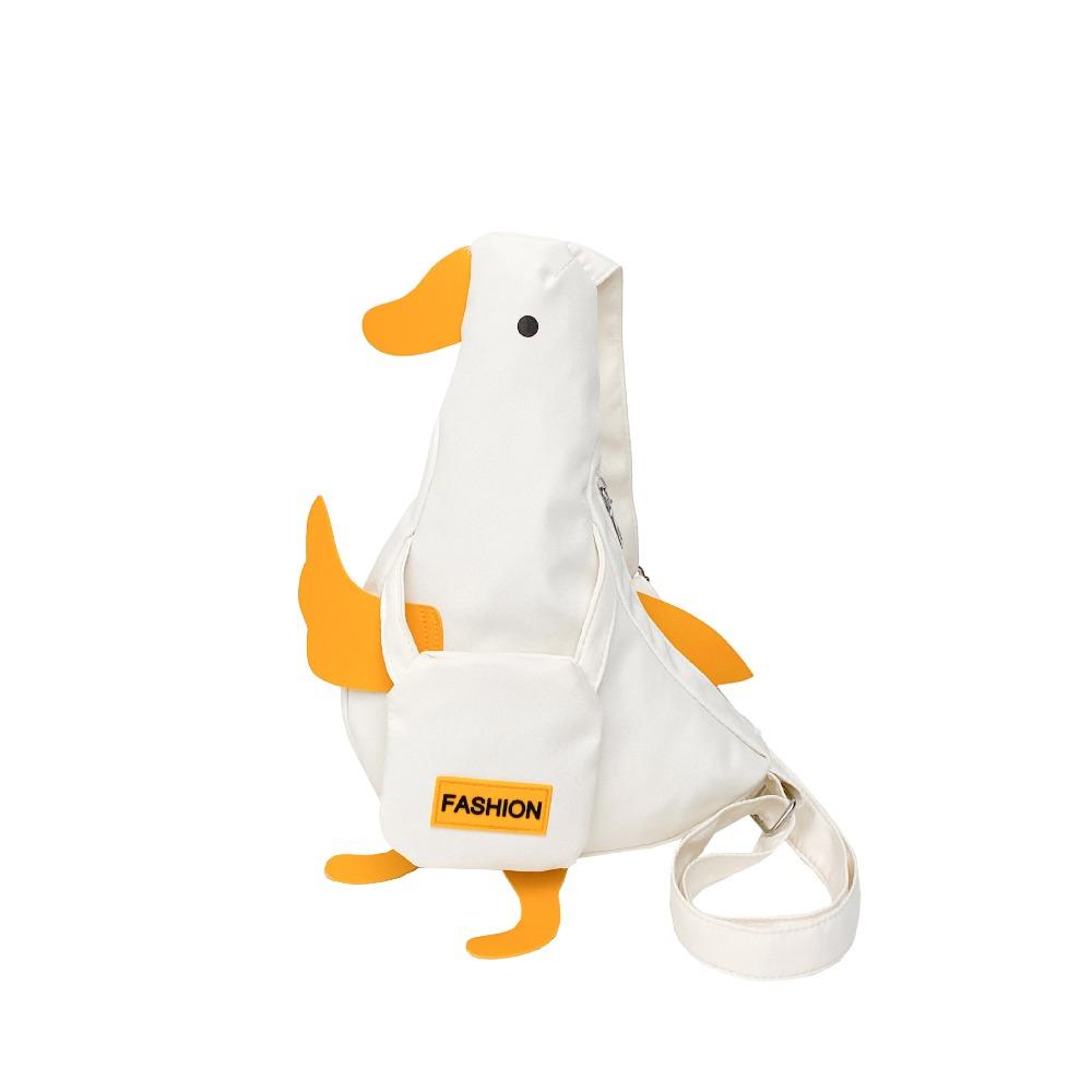 Korean Style Duck Shoulder Bag Canvas Cartoon Chest Bag Lovely Funny Duck Crossbody Bag  Travel