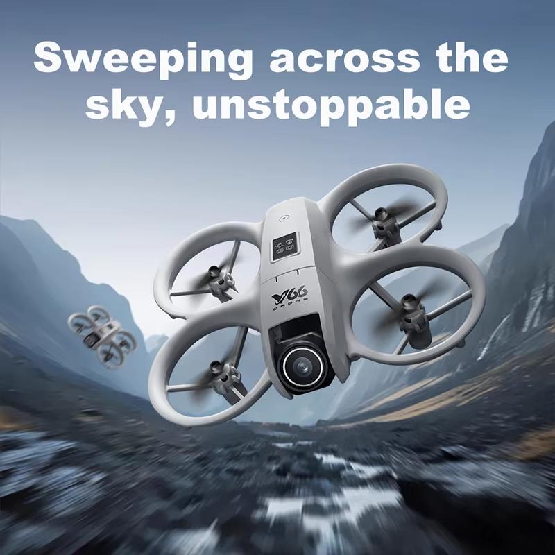2025 New V66 Mini Drone 8K HD Dual Camera Five-way Obstacle Avoidance Foldable Remote Control Quadcopter WiFi FPV Children's Toy Gift