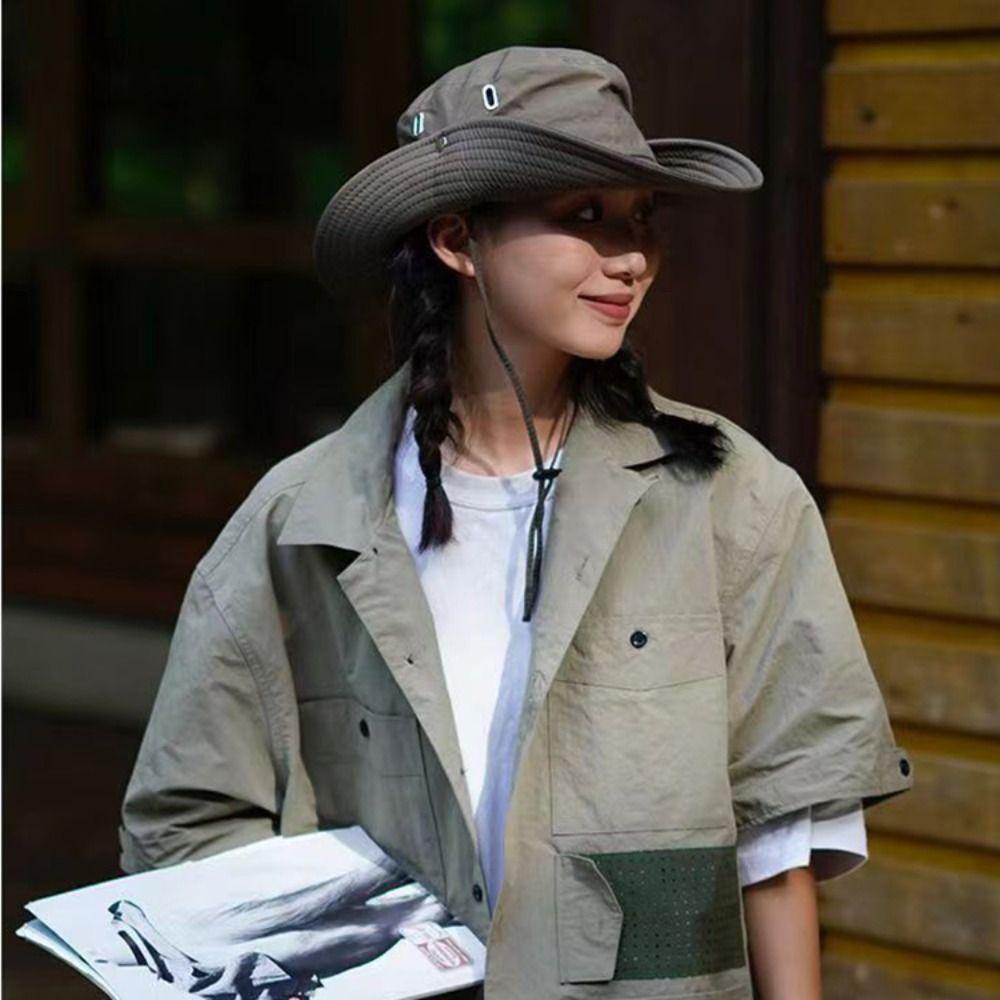 Big Brim Summer Bucket Hat Sun Protection Sun Hat Outdoor Unisex Panama Hat