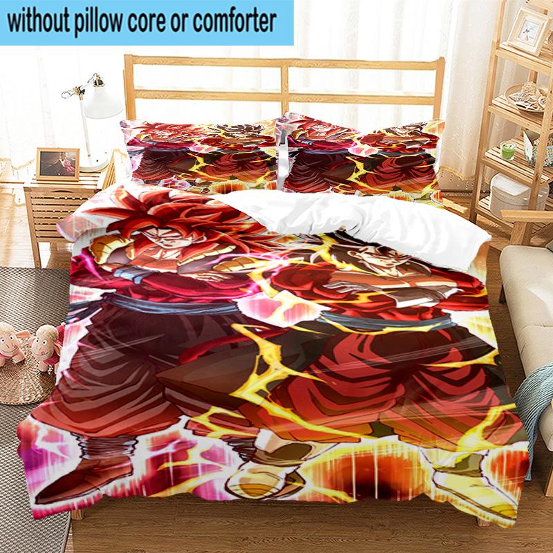 3PCS Goku Anime 3pcs Bedding,Including 3PCS Duvet Cover And 2pcs Pillowcases Perfect for Christmas,Ideal for Bedroom, Dormitory