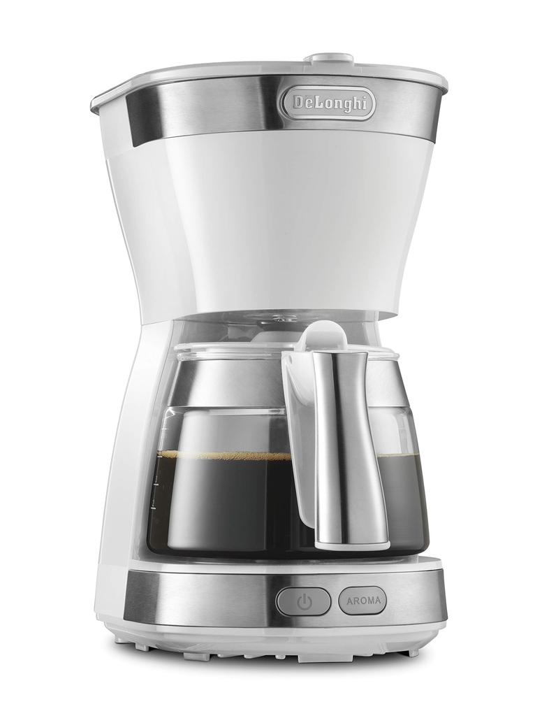 DeLonghi Drip Coffee Maker Active Regular Coffee for 5 Cups Paperless Filter 3 Year Warranty with Family Registration De'Longhi ICM12011J-W [True