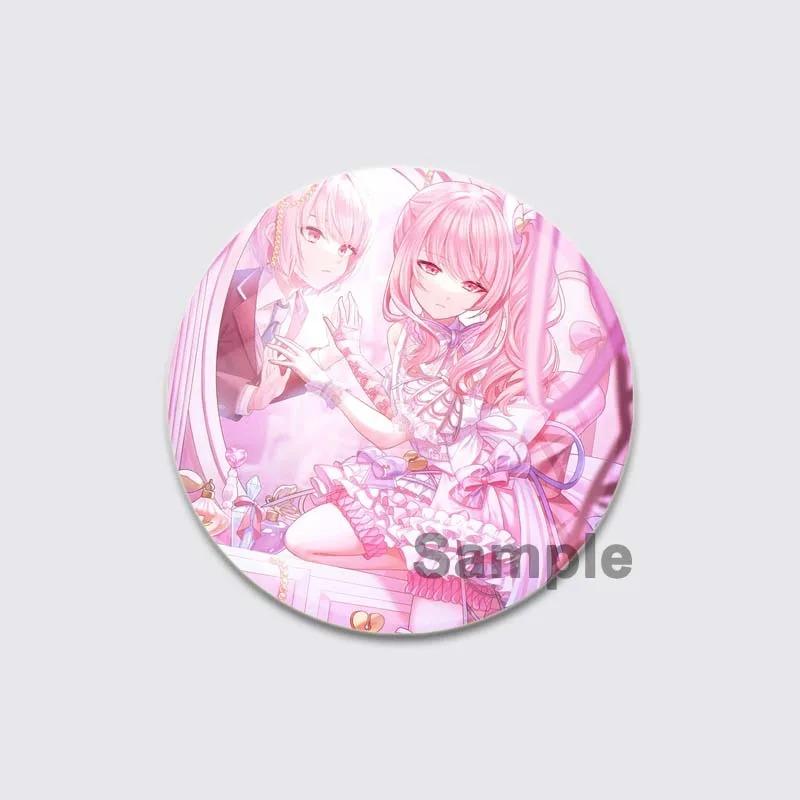 32/44/58mm Anime Mizuki Akiyama Badges Project SEKAI Brooch Round Brooches Jewelry Creative Art Pins for Backpack Decor Gift Accessory
