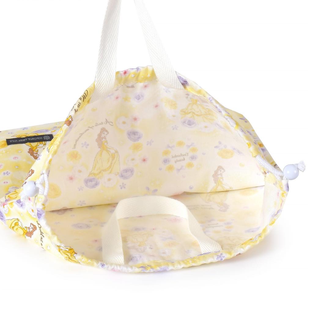 COLORFUL CANDY STYLE Disney Drawstring Large Gym Clothes Bag (with Name Tag) Belle BEAUTY AND THE BEAST Belle Princess Belle Set of 3 Stylish Gym