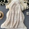New Skirt Women Knitting Lace Long Solid Hollow Out Sexy Hollow Summer Style Loose Basic