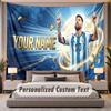 Custom Name Text Tapestry Lionel Messi Personalized Polyester Wall Tapestry For Bedroom And Room