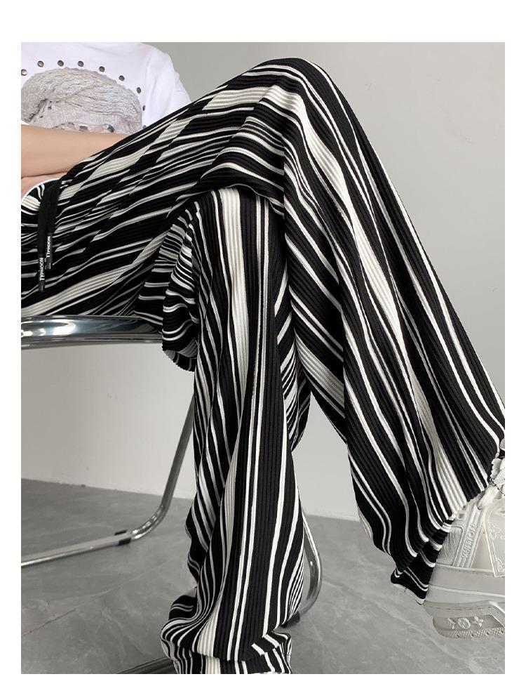 Мужские модные летние брюки Ice Silk с узором «зебра» — высококачественный свободный драпированный дизайн