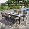 Garden Table Plastic 190 x 84.5 x 72 cm Weatherproof, Wood Look, Wood Texture