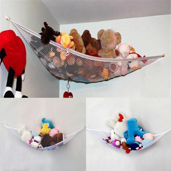 Toy Net Hammocks High Elasticity Hollow Easy To Apply Lovely Stuffed Animal Storage Hammock for Kids Room
