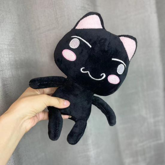 Cartoon Mascot Inouetoro Cat Plush Toy Cute White/Black Kitten Doll Plushies Ornament Soft Stuffed Animal Toy for Children Fans Birthday Gift