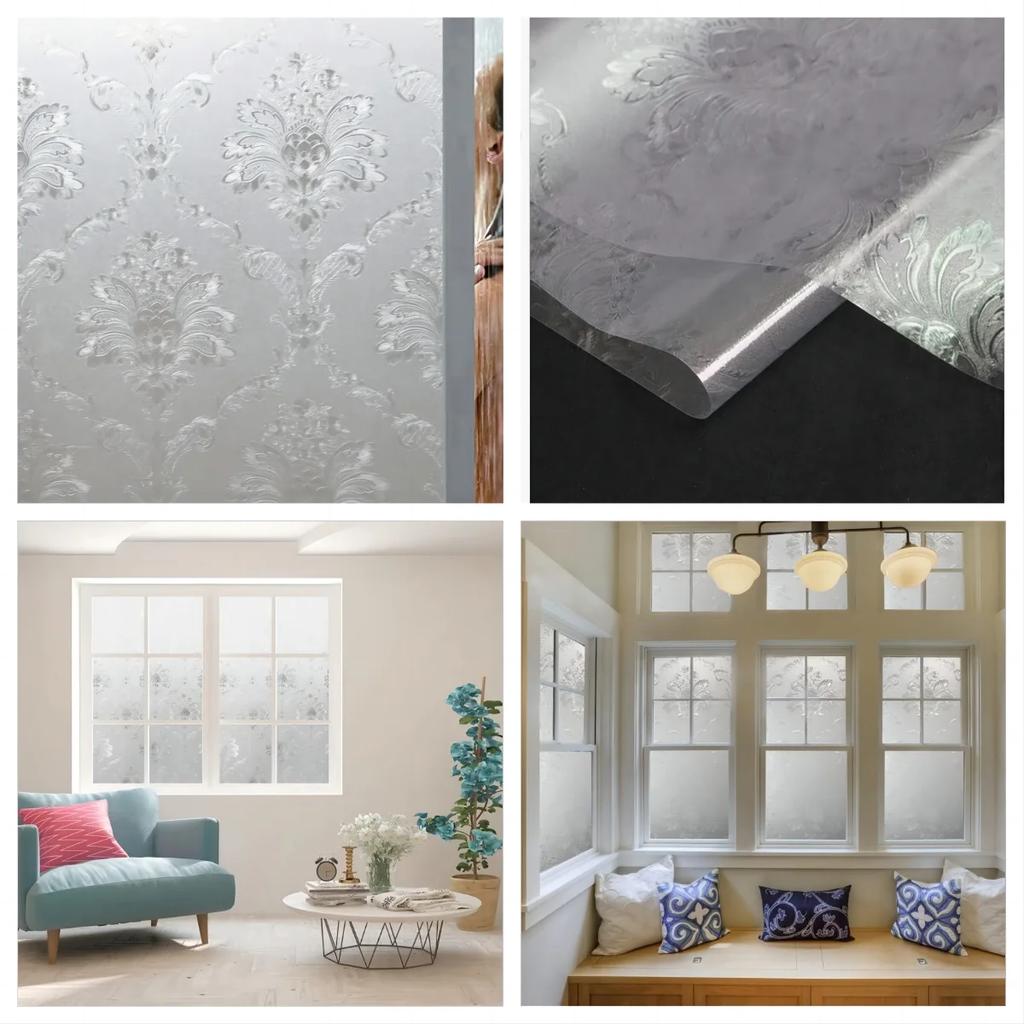 Пленка для защиты окон от статического электричества, неклейкая пленка для окон, матовое стекло, дверь в ванную комнату, декоративная пленка для защиты от несанкционированного доступа