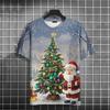Christmas Tree Pattern 3D Printed T-shirt Street Men's Fashion Plus Size Casual O-neck Short Sleeved T-shirt