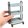 Dollhouse Trolley Dining Car Shelf Bookshelf W/ Wheels Doll Storage Display Rack