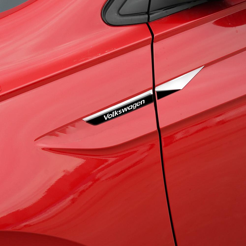 For VW Rline GOLF Passat MK7 MK6 Tiguan Polo CC Jetta Bora GTD GTI 2pcs 3D ABS Car Fender Side Wing Emblem Sticker Center Cover zd4