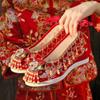 Весенне-осенние новые туфли с круглым носком и кисточками, женские старинные вышитые туфли, свадебные туфли в китайском стиле с внутренней платформой, ретро туфли для ханьфу