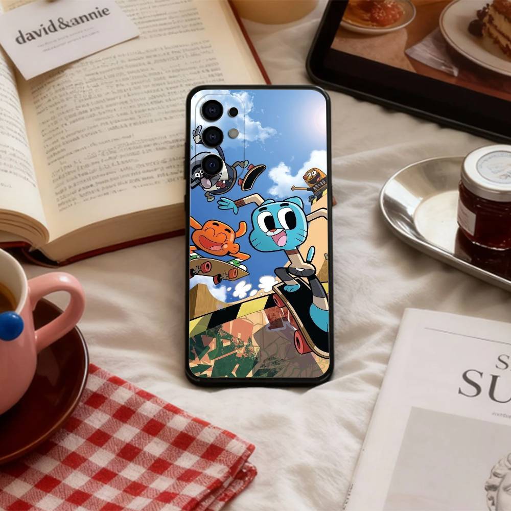 Удивительный Мир Гамбола Чехол для Телефона Для Samsung S 25,24,23,22,30,21,10,9,Ultra,Plus,Lite,FE,4,5 G Мягкий Черный Чехол