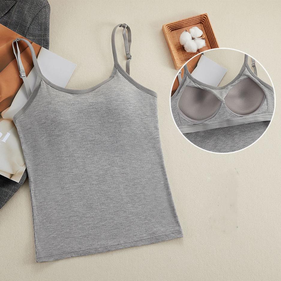 Женский жилет на подтяжках из модала, подушка для бюстгальтера, универсальный бюстгальтер, бесплатное встроенное нижнее белье