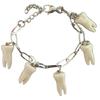 Браслет-браслет из титанового сплава в готическом стиле с подвеской в виде зубов из смолы, модная унисекс цепочка на руку