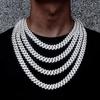 Prong 16mm Cuban Chain Micro Pave Cubic Zircon Mixed Luxury Bling Bling Full Iced Out Charms Hiphop Jewelry