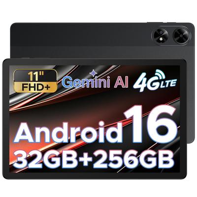 Doogee Планшет Tab G6+ 11 дюймов Android 16, 32 ГБ ОЗУ + 256 ГБ ПЗУ (TF 2 ТБ), 13-мегапиксельная камера, Планшеты со слотом для SIM-карты