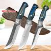 With Cover Kitchen Knives Cook Meat Cleaver Vegetables Slice Fruit Chef Knife Wood Handle Hand Forge Blade Butcher Boning Knife
