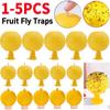 5 шт. Ловушки для плодовых мушек, шарик, липкий уловитель плодовых мушек, клеевой шар, желтая липкая гибкая доска для уничтожителя плодовых мушек, журчалок, мошек, мух