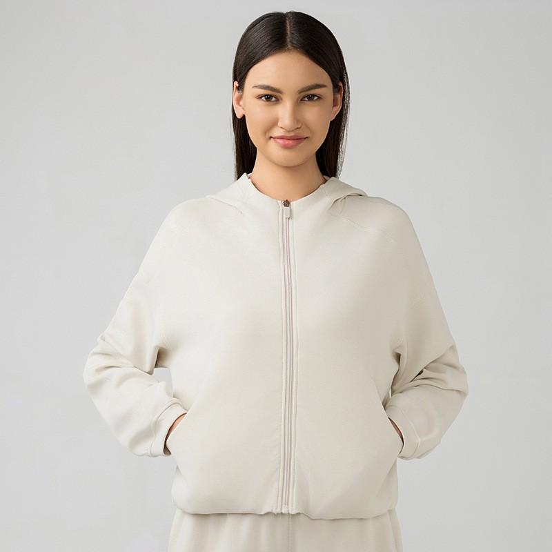Womens Oversized Hooded Zip-Up Sweatshirt Loose Casual Pullover Running Gym Leisure