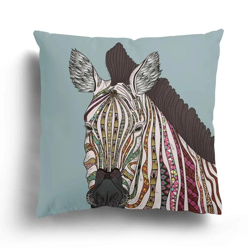 Роскошный Декор для Дома Наволочка для Подушки Гостиная Диван Чехол для Подушки Мультяшное Животное Зебра Медведь Узор Чехол для Подушки