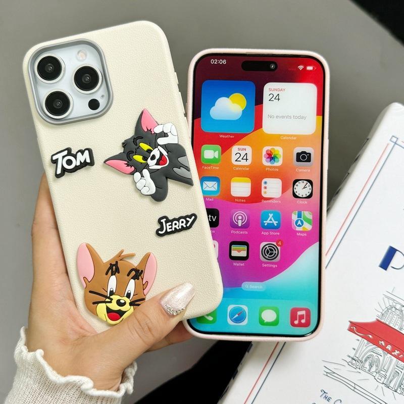 Трехмерный Кот Том подходит для чехла на телефон Huawei Mate70, продвинутое ощущение славы X9B Мультяшный узор с мышонком Джерри мягкий