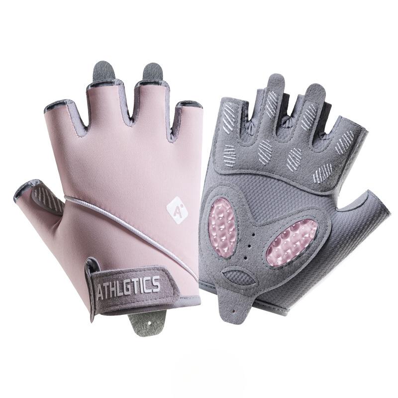 Fitness Gloves Men's Half Finger Breathable Ice Silk Anti  Slip Wear Resistant Liquid Silicone Women's Outdoor Cycling Sports Horizontal Bar Training