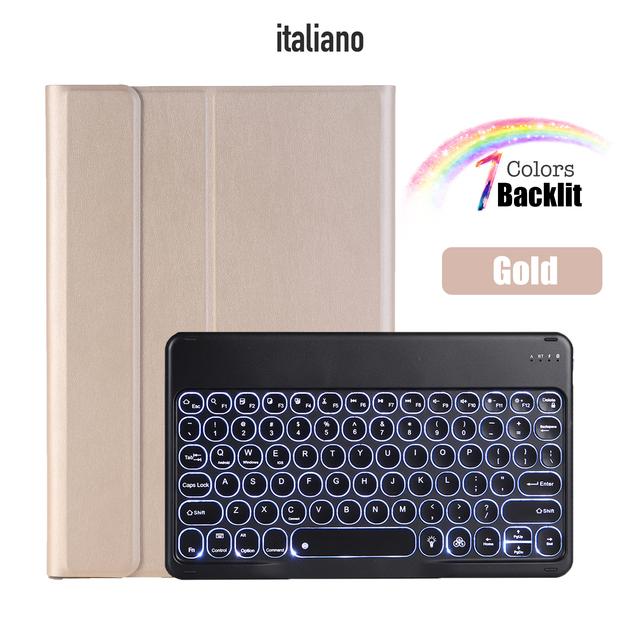 Для Huawei MediaPad M5 Lite T5 C5 10,1 с подсветкой, беспроводной Bluetooth, круглый чехол-клавиатура для Honor Pad 5, кожаный чехол для планшета