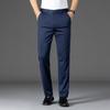 Men'S Slim Fit Casual Pants, Knitted Business Trousers, Ice Silk Ultra-Thin High Elasticity