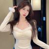"Autumn Hot Girl Halter Neck Slim Fit Long-Sleeve T-Shirt: Sexy, Versatile Style"