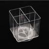 Clear 4 Slots Makeup Organizers 4 Grids Desk Pencil Storage Cup Spinning Cosmetic Container Pencil