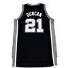 Adidas X NBA Collaboration Spurs Duncan 21 Logo Comfortable Pullover Basketball Jersey Unisex Jersey Black 7912A-304-K9169