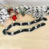 New Year Christmas Tree Ornament Snowflake Strips Ribbon Garland With Bowknot Dark Green Ribbon
