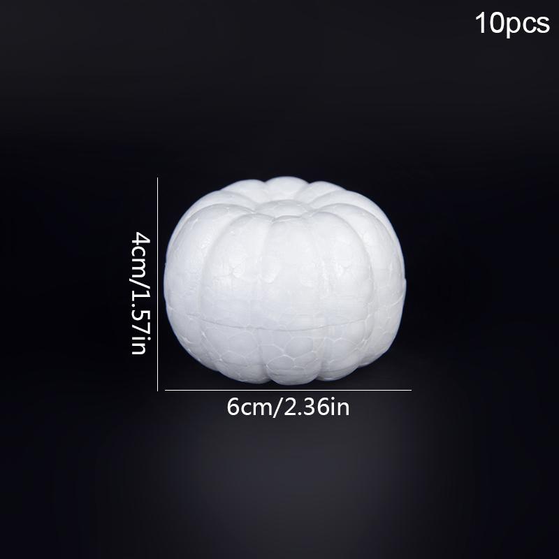 10 шт. белые пенопластовые тыквы, модели из пенополистирола, искусственная тыква, сделай сам, ручная работа, детский подарок, украшение на Хэллоуин, реквизит