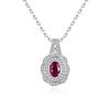 Цветочный дизайн Натуральный рубин longrido Серьги Кольцо Подвеска Набор Ожерелий Ювелирные изделия из стерлингового серебра 925 пробы для женщин Ежедневные Вечерние Подарки