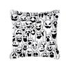 Nordic Black and White Halloween Cushion Letters Ghost Peach Skin Cushion Cartoon Home Cushion Cover