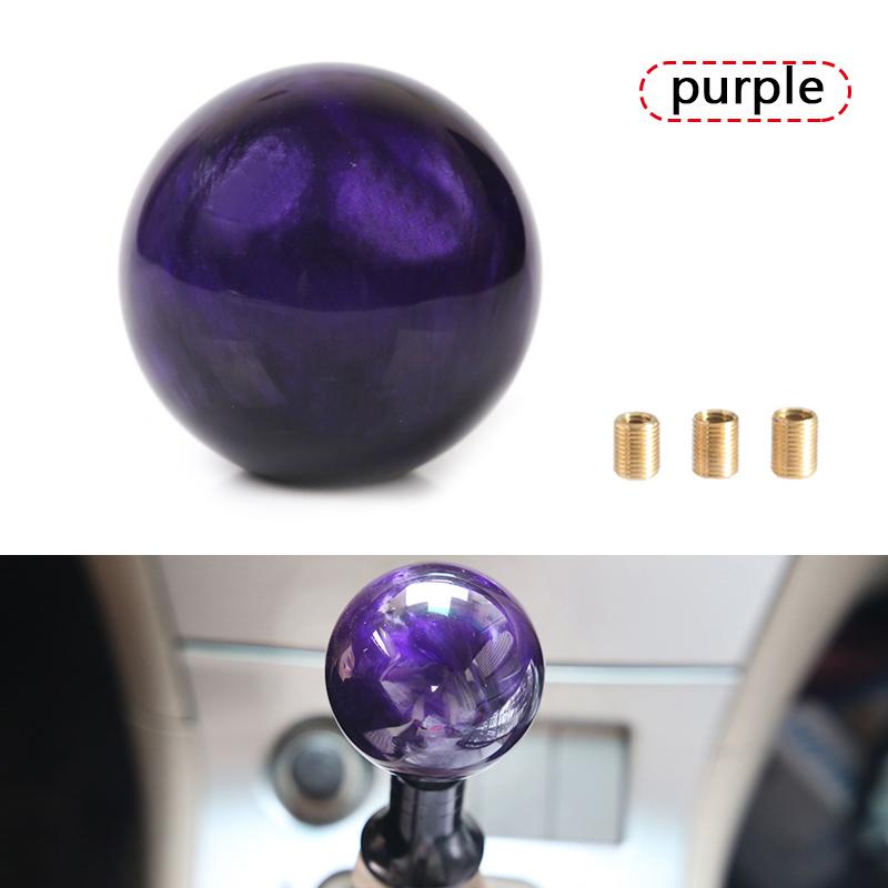NEW Racing Marble Style Round Ball Gear Shift Knob With 3 Adapters For Most Cars Interior Accessories