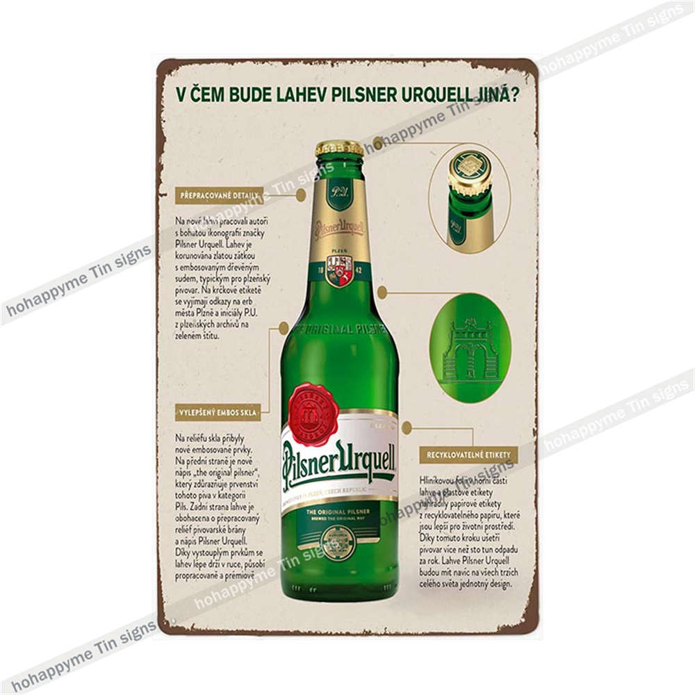 Pilsner Urquell Металлический Настенный Постер Бельгийское Пиво Знак Винтажный Бар Пещера Мужчины Клуб Жестяная Картина Декор Табличка Украшение 20x30см