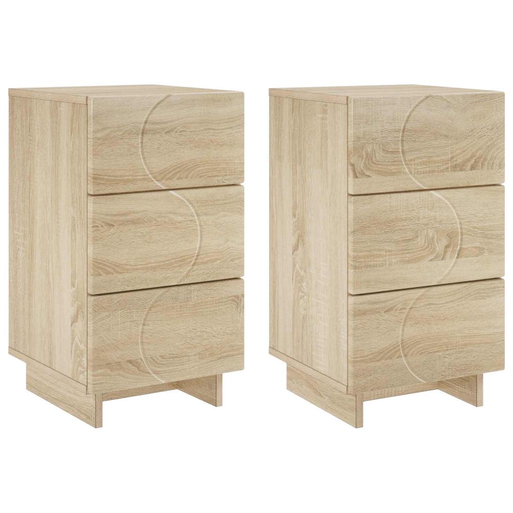 Nightstand 2 pcs Sonoma Oak 33.5 x 34.5 x 60 cm