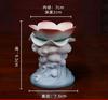 1pc Chinese Style Ceramic Lotus Candle Holder Decoration, Household Offering Candlestick Butter Candle Holder Feng Shui Buddhism