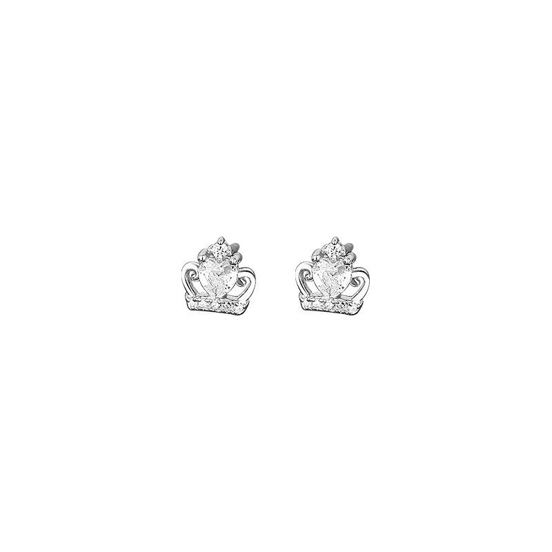 Exquisite Love Crown Earrings for Women Ins Sweet Princess Style Cute Little Earrings